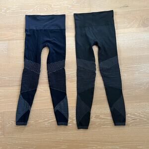 Spanx 2 Pair Look at Me Now Seamless Moto Leggings Navy Black Small